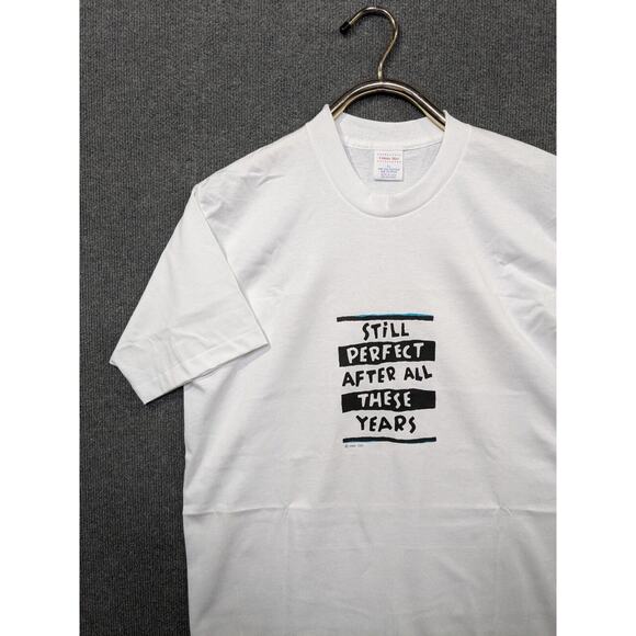 Vintage Graphic T-Shirt Mens XL Single Stitch 90's Funny Saying Cotton White - Picture 6 of 9